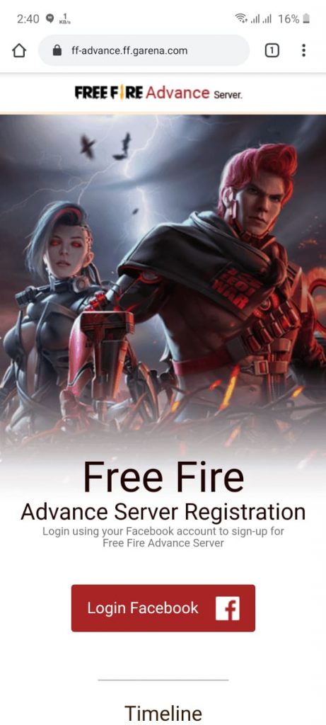 Free fire advance server