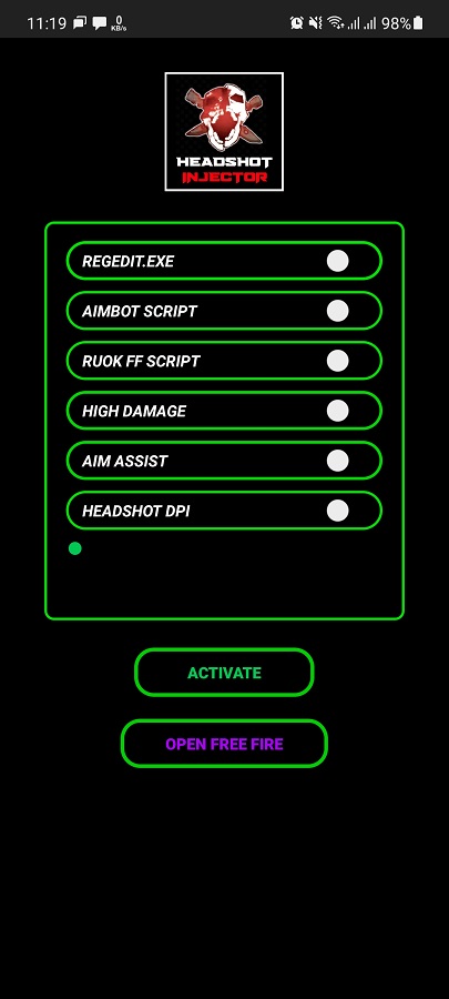 FF Injector APK Headshot Skin v1.100.9 Download (Free Version)