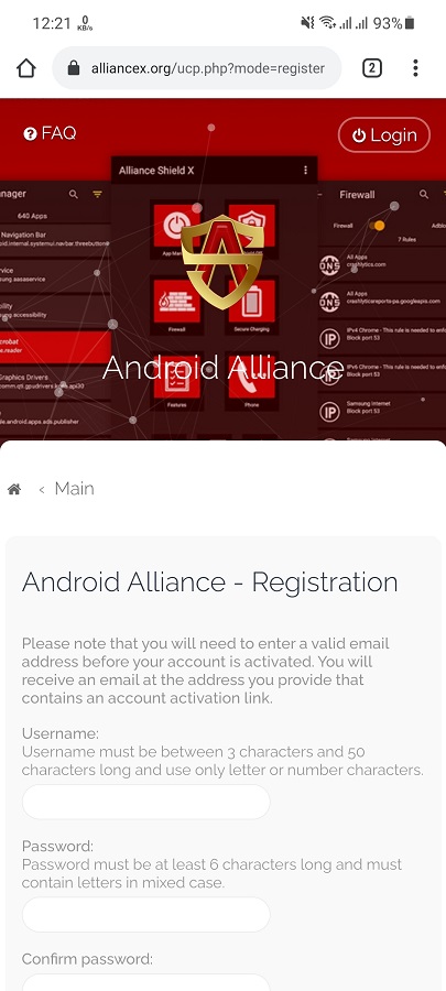Registration - Alliance Shield